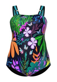 Ulla Popken Badpak Alice V-neck, Racefruit dames Zwempak uit