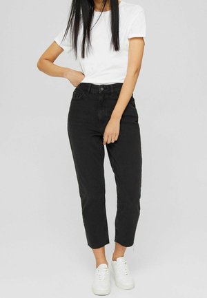 Straight leg jeans - mottled black
