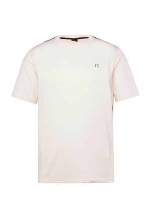 Kerman lyhythihainen t-paita, joka on valmistettu pehmeästä kankaasta. Sisältää minimalistisen logon rinnassa ja kontrastivärit harteilla.