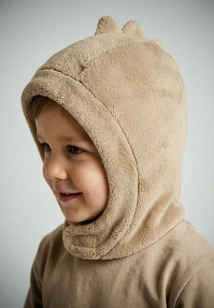Sterntaler, SCHALMÜTZE TEDDYFLAUSCH MIT ZACKEN UND KLETTVERSCHLUSS - Balaclava - steingrau