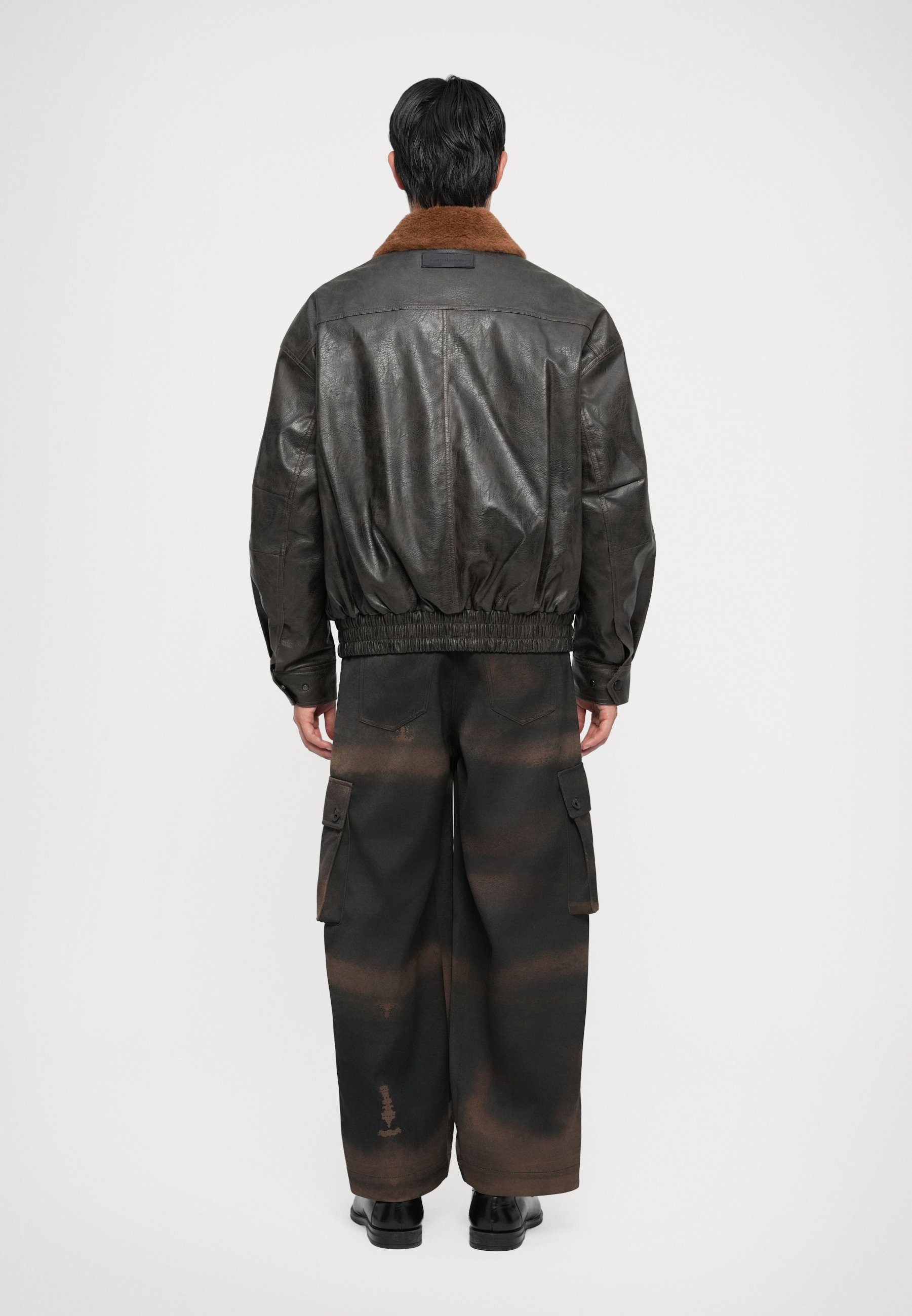 Feng Chen Wang Faux leather jacket - dark brown - Zalando.co.uk