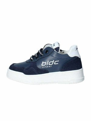 Scarpe da athletic blu navy con dettagli bianchi, una tomaia in sintetico liscio e una suola in gomma testurizzata. Presentano un design con lacci e il logo del marchio.