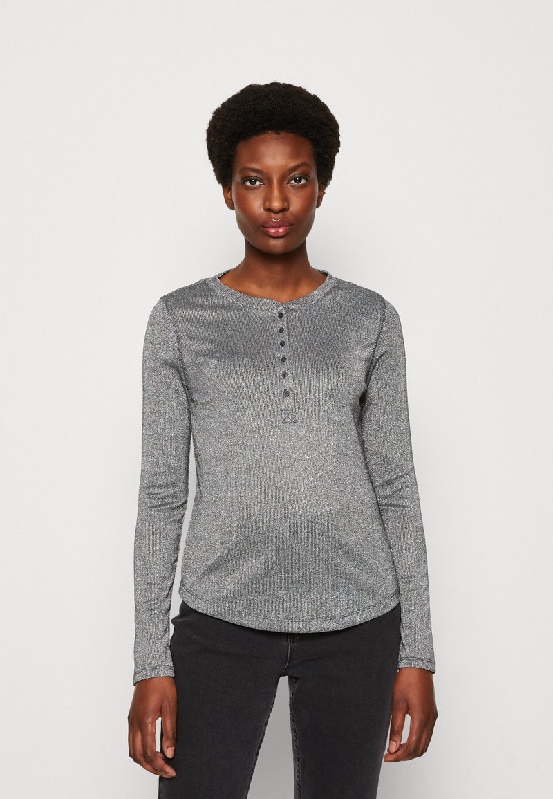 GAP HENLEY Strikkegenser black/sølvfarget Zalando.no