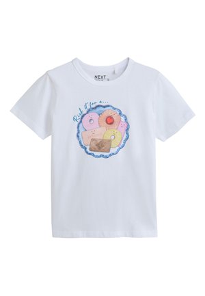 Next, REGULAR FIT - BISCUIT GRAPHIC SHORT SLEEVE T-SHIRT - T-shirt con stampa - white