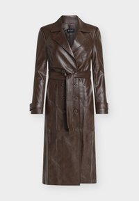 VEGAN LEATHER TRENCH COAT - Trench - dark choco