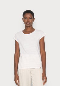 Mads Nørgaard STRIPE TEASY TEE - T-shirt estampada - white/gossamer pink