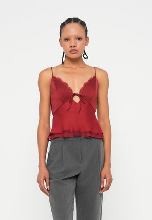 BARE V NECK - Top - dark red