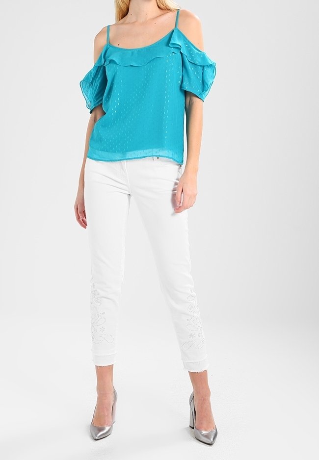 Veste Vintage Naf Naf Pour Femme - Turquoise, Taille 40 (UK 12), Style Chinois, Occasion Très Bon état