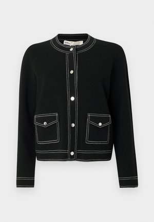 TOPSTITCH CARDIGAN - Kardigan - black