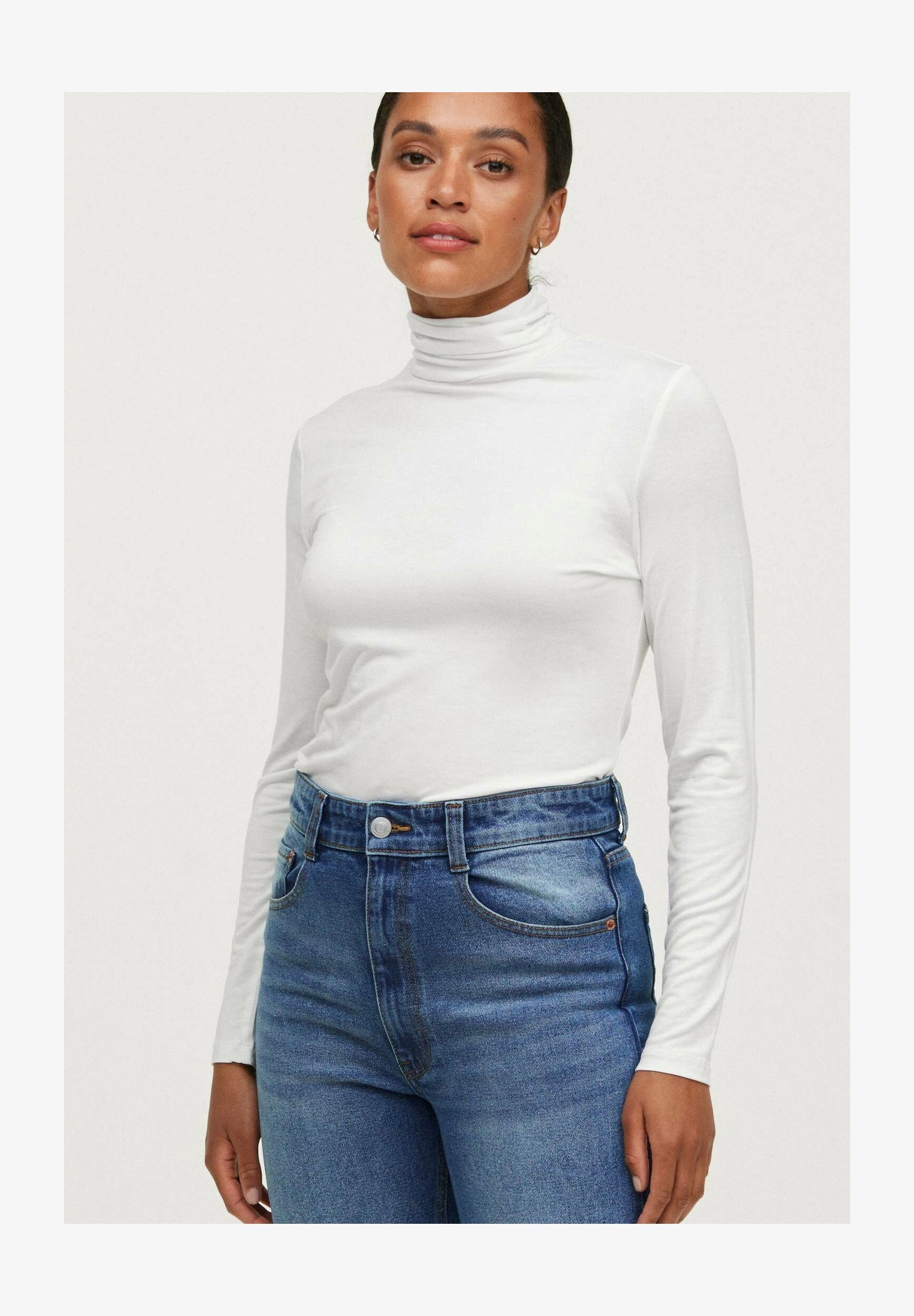 Urban Classics T-Shirt Donna A Maniche Lunghe Con Collo Alto - Jersey Elasticizzato, Taglie L/S