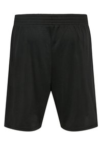 Svarta sportshorts med en lätt och slät textur. Har en elastisk midjeresår med sömdekoration och en lös passform.