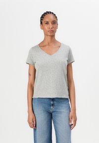 Marc O'Polo DENIM - SHORT SLEEVE V NECK - Basic T-shirt - grey melange Thumbnail Image 1