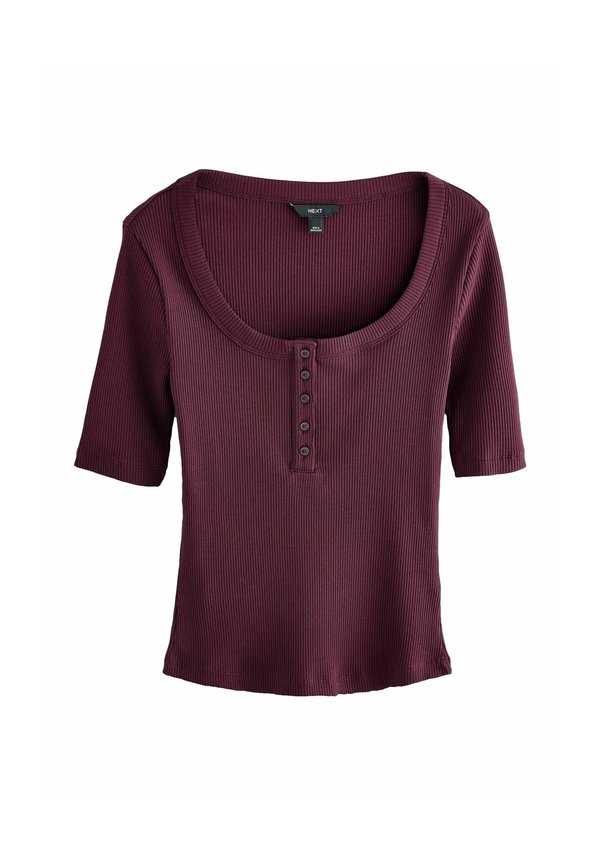 WIDE SHORT SLEEVE HENLEY - T-Shirt print