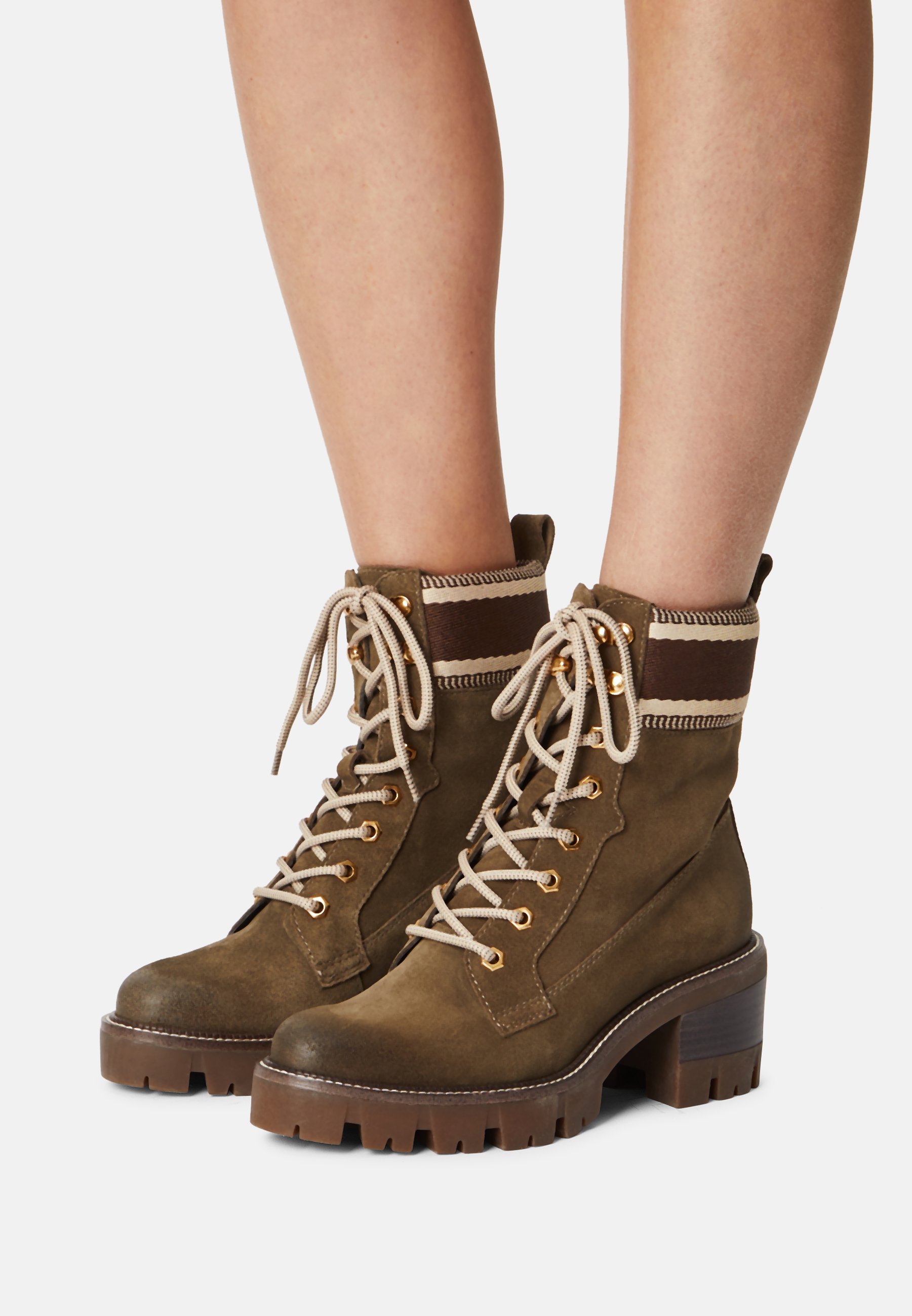 Tamaris Enkellaarsjes met plateauzool - olive/kaki - Zalando.nl