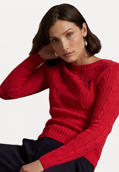 Polo Ralph Lauren CABLE-KNIT COTTON CREWNECK JUMPER - Neule - deep orangey red