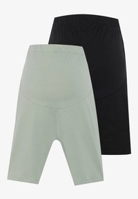 2 PACK - Leggings - Hosen - black/light green