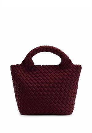 Manfield, MANFIELD BORDEAUXROTE MINI-HANDTASCHE IN FLECHT-OPTIK - Handbag - rot