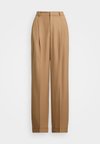 FLANNEL WIDE-LEG PANT - Stoffhose - camel