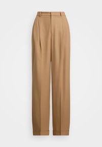 FLANNEL WIDE-LEG PANT - Trousers - camel