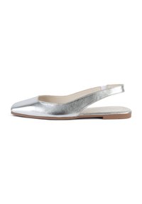 Balerinos stiliaus laivutės su kulno dirželiu - silver coloured