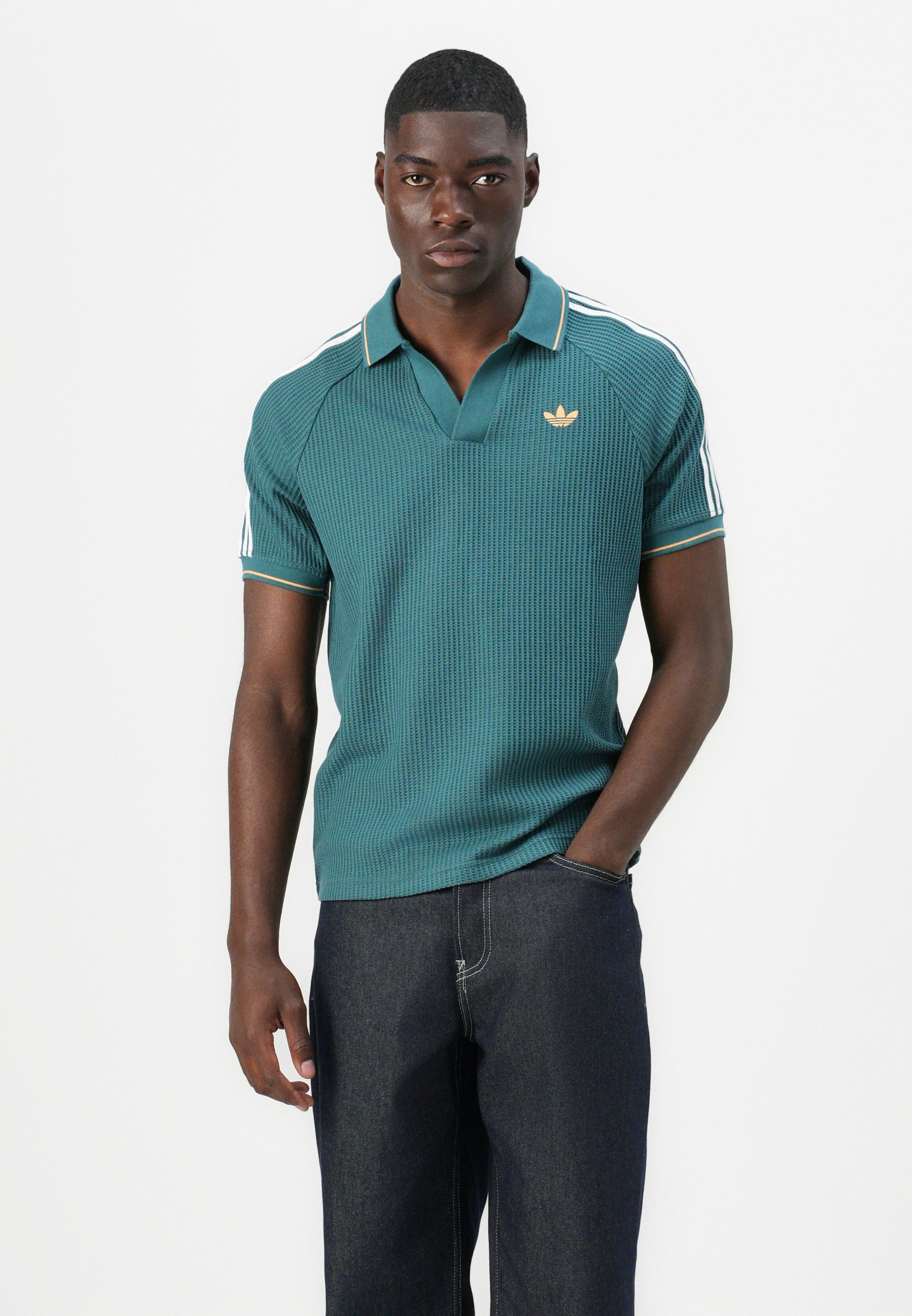 adidas Originals Polo shirt - tech green hazy orange white/green