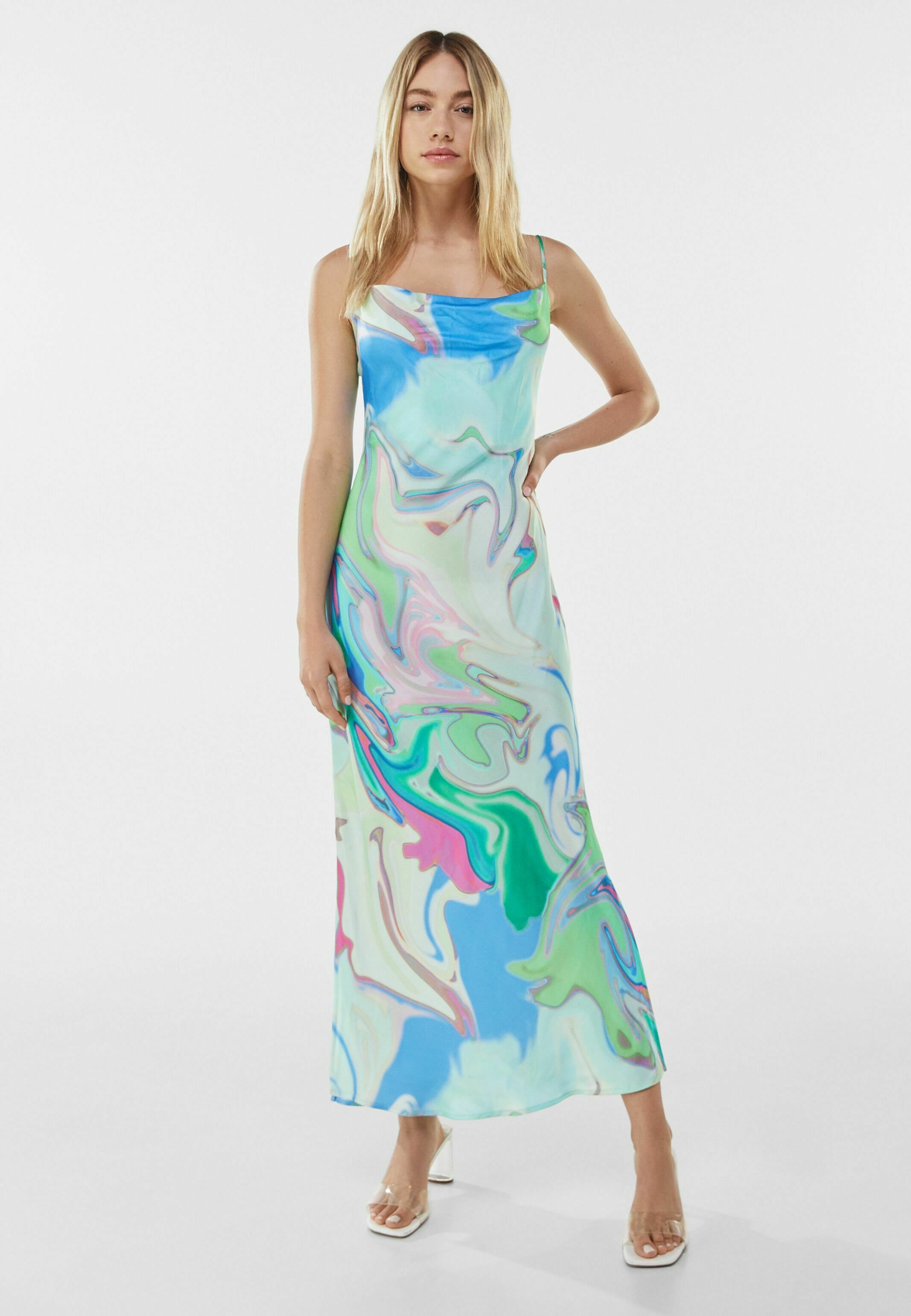 Bershka Vestito lungo - turquoise/turchese - Zalando