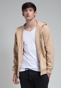 Urban Classics ZIP HOODY - Mikina so zipsom - beige