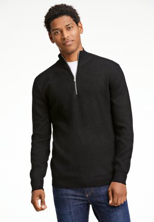 HALF ZIP - Stickad tröja - black