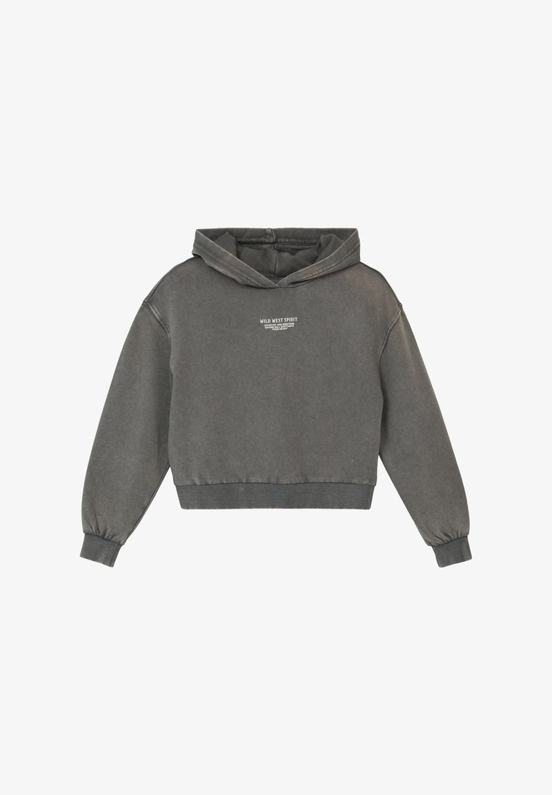 MIT GARMENT DYE UND RÜCKEN Kapuzenpullover dunkelgrau