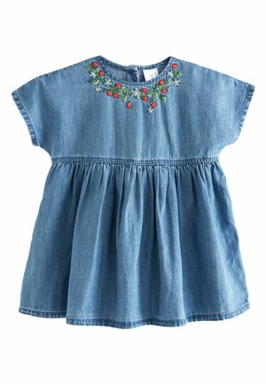 STRAWBERRY EMBROIDERED  - Denimkjoler - blue denim