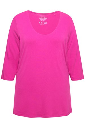Ulla Popken, TIEFER RUNDHALSAUSSCHNITT  - Top s dlouhým rukávem - magenta