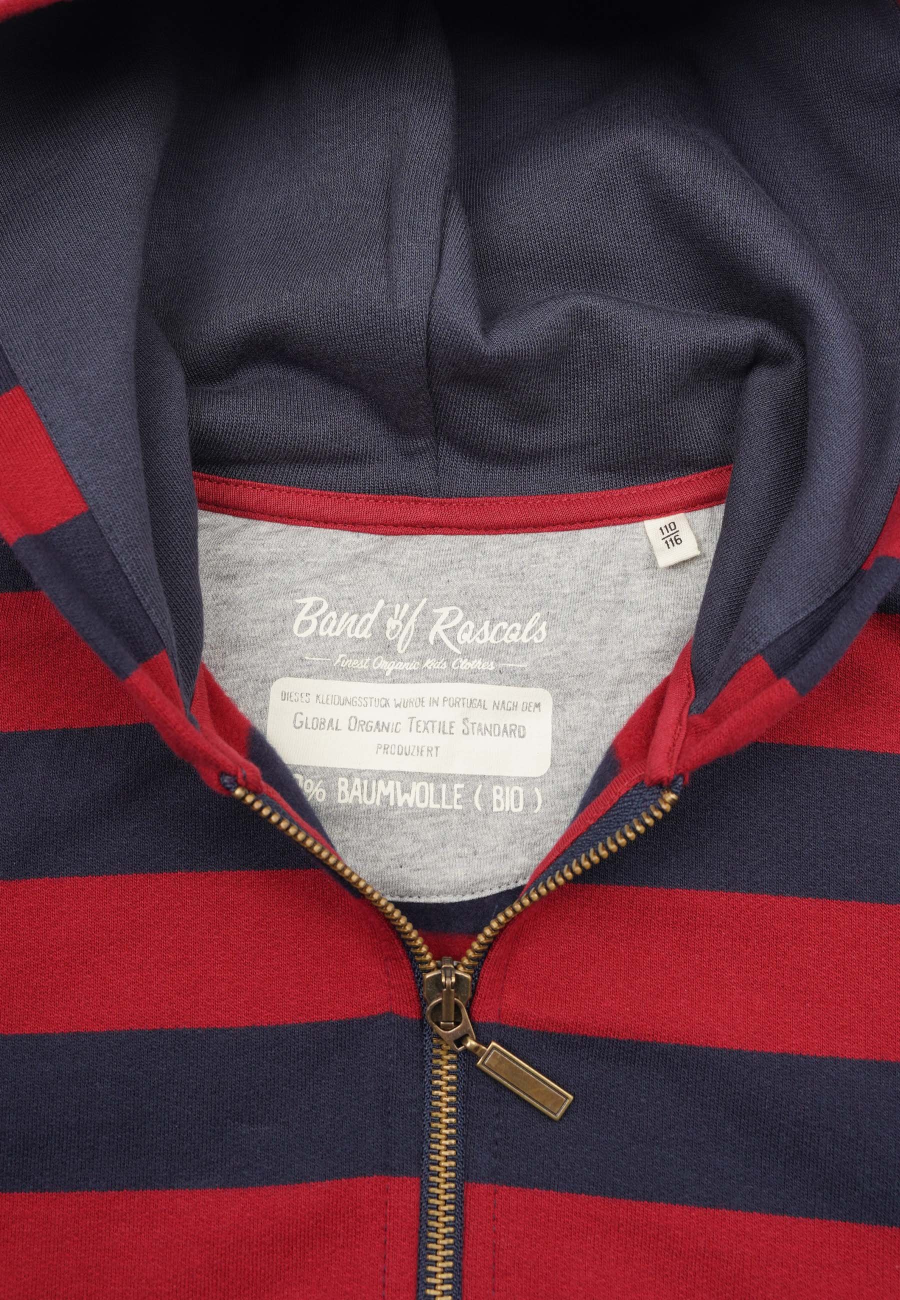 Band of Rascals STRIPED - Zip-up sweatshirt - navy/red/red - Zalando