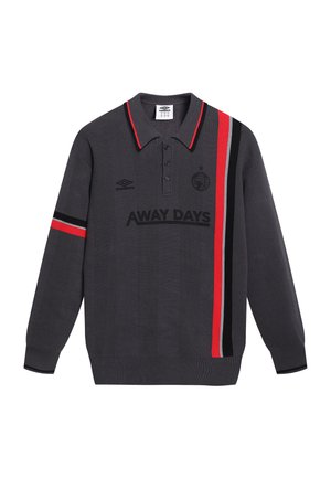 Umbro, LS KNITTED FOOTBALL POLO - Πόλο - sedona sage high risk red black