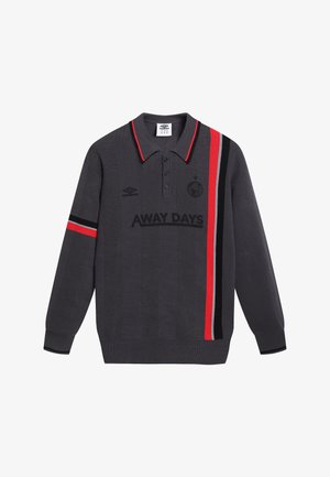 Umbro, LS KNITTED FOOTBALL POLO - Polo - sedona sage high risk red black