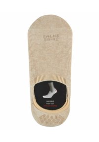 Beige, unsichtbare, hochgeschnittene Socke aus weichem Material mit Antirutschsystem und verstärktem Rand. Verfügt über eine glatte Textur und elastischen Ausschnitt.