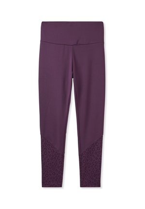 Terranova CON DETTAGLI MACULATI LUCCICANTI - Leggings - viola scuro