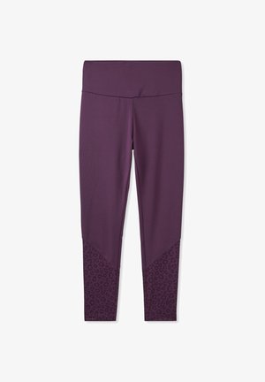 Terranova CON DETTAGLI MACULATI LUCCICANTI - Leggings - viola scuro