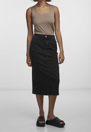 Pencil skirt - black denim
