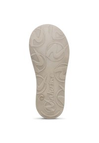 Vit gummiskoinnersula med ett upprepat logomönster och präglad text "Naturino" samt en rund storleksindikator "20."