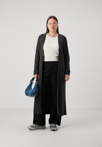 ONLY Carmakoma CARTESS LONG OPEN CARDIGAN - Kardigán - dark grey melange