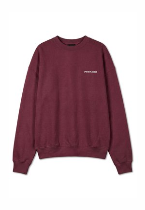 Pegador, LOGO OVERSIZED SWEATER - Sweatshirt - washed dark red white
