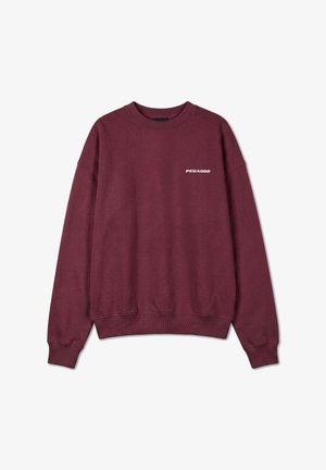 Pegador, LOGO OVERSIZED SWEATER - Sweatshirt - washed dark red white