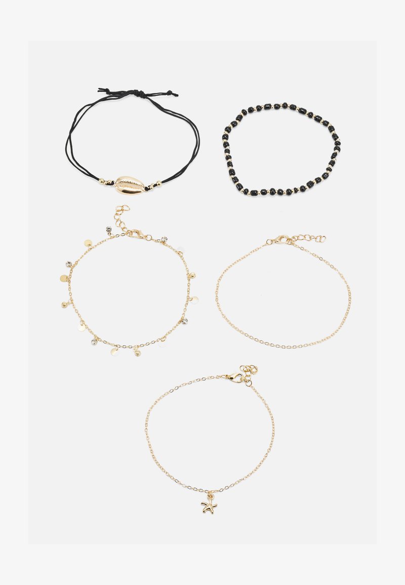 Pieces - VILNA ANKLET 5 PACK - Bracciale - gold coloured/black, Ingrandire