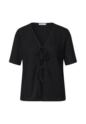 Street One, JACKE IM STRICK-LOOK MIT BÄNDERN - Gilet - black