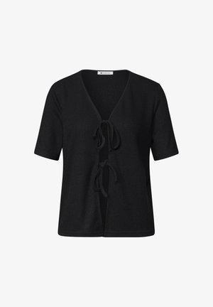 Street One, JACKE IM STRICK-LOOK MIT BÄNDERN - Strickjacke - black