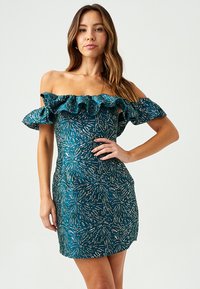 BWLDR SASH - Koktel haljina / svečana haljina - emerald jacquard