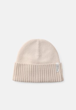 BEANIE WITH FOLD UP - Kapa - natural stone