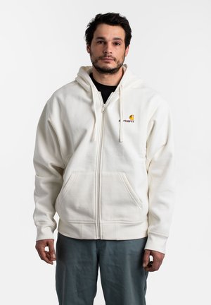 Carhartt WIP AMERICAN SCRIPT - Felpa con zip - wax