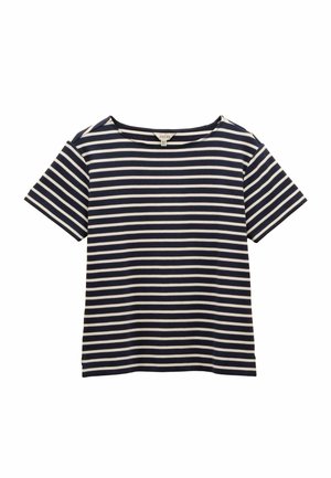REGULAR FIT - HARBOUR SHORT SLEEVE BOAT NECK BRETON - Trükipildiga T-särk - navy white