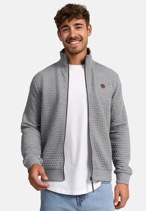 INDICODE JEANS BERMIE - Felpa con zip - lt grey mix